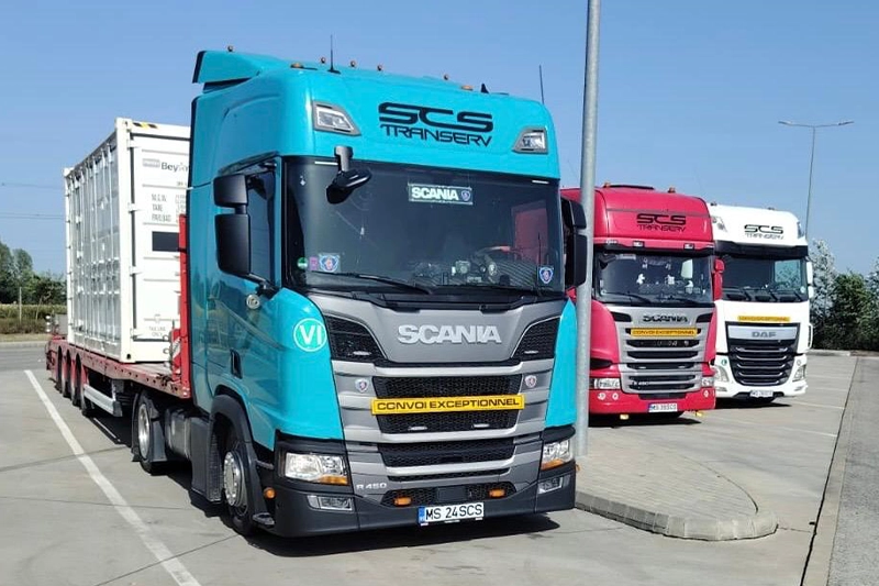 camioanele din flota de transport a firmei Scs Transerv